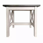 Mesa auxiliar rústica, mesa decorativa de madera maciza estilo casa de campo