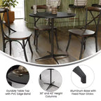 Mesa de cóctel redonda de madera de 30'' con columnas de 30'' y 42''