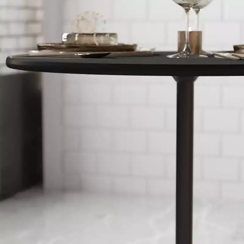 Mesa de cóctel redonda de madera de 30'' con columnas de 30'' y 42''