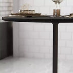 Mesa de cóctel redonda de madera de 30'' con columnas de 30'' y 42''