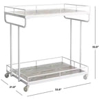 Carrito de bar rectangular de 2 niveles