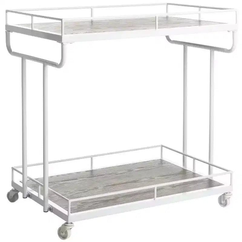 Carrito de bar rectangular de 2 niveles