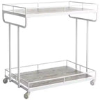 Carrito de bar rectangular de 2 niveles