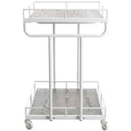 Carrito de bar rectangular de 2 niveles