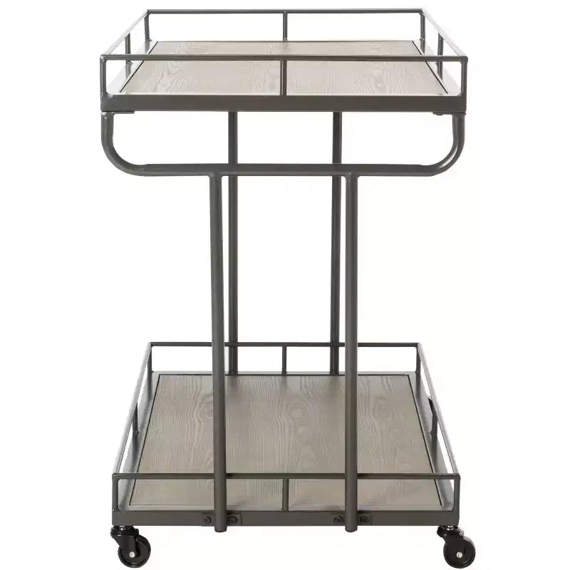 Carrito de bar rectangular de 2 niveles