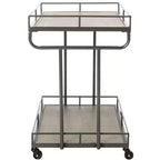 Carrito de bar rectangular de 2 niveles