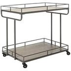 Carrito de bar rectangular de 2 niveles