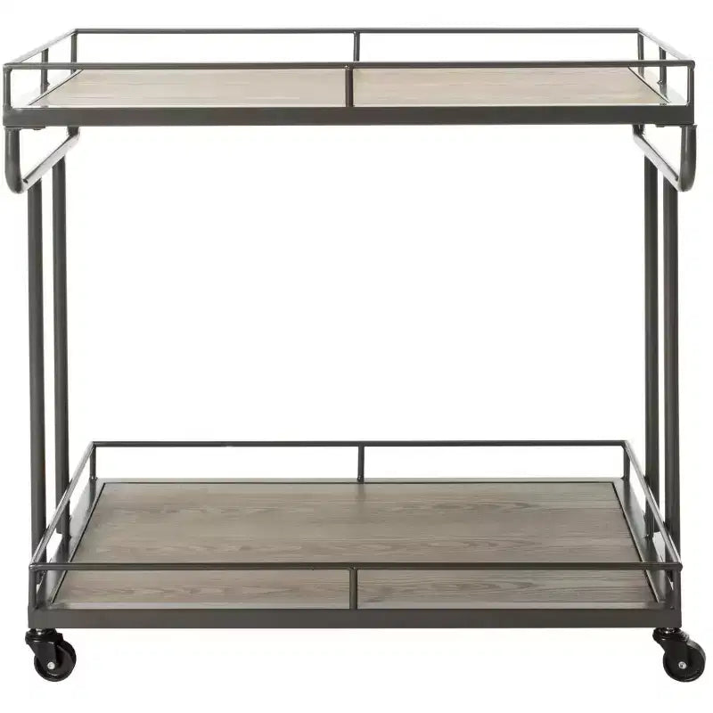Carrito de bar rectangular de 2 niveles