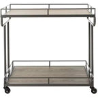 Carrito de bar rectangular de 2 niveles
