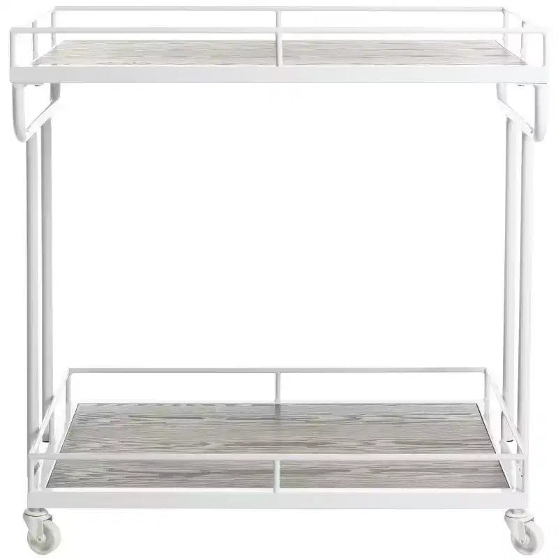 Carrito de bar rectangular de 2 niveles