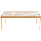 Leilani Palm Leaf Coffee Table - Gold Leaf/Glass - Safavieh