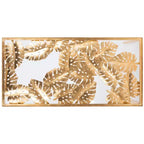 Mesa de centro Leilani de hoja de palma - Pan de oro/Cristal