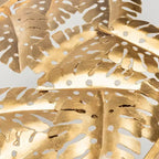 Mesa de centro Leilani de hoja de palma - Pan de oro/Cristal