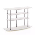 Furinno 4-Tier No Tools TV Stand Entertainment Center Hold up to 46 TV White Oak
