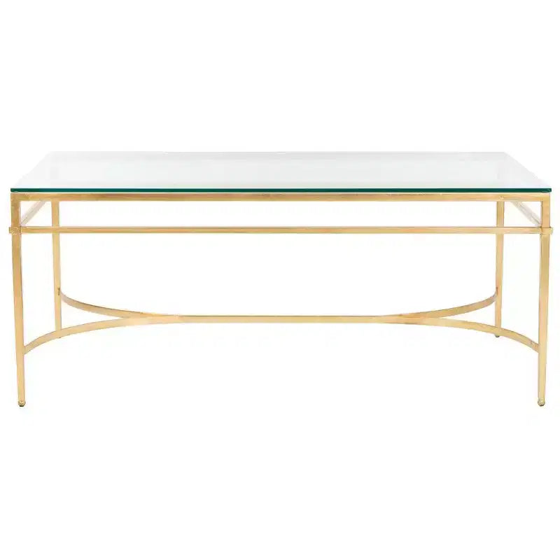 Abelard Cocktail Coffee Table - Gold/Glass - Safavieh
