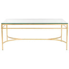 Abelard Cocktail Coffee Table - Gold/Glass - Safavieh