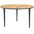 Hera Oval Side Table - FOX5521 - Taupe/Black - Safavieh Couture