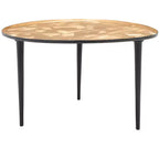 Hera Oval Side Table - FOX5521 - Taupe/Black - Safavieh Couture