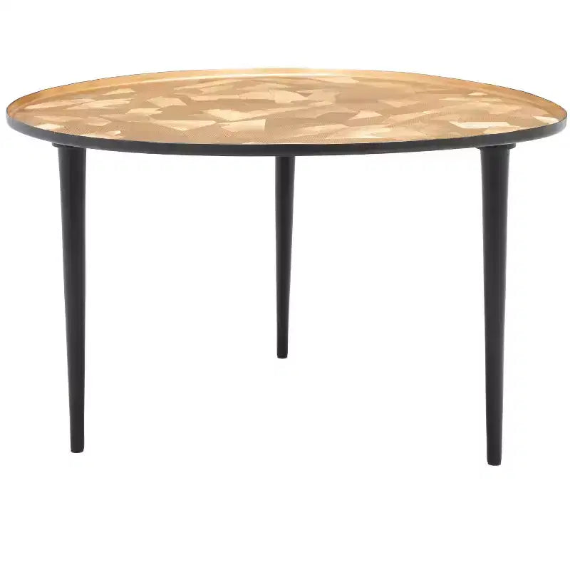 Hera Oval Side Table - FOX5521 - Taupe/Black - Safavieh Couture