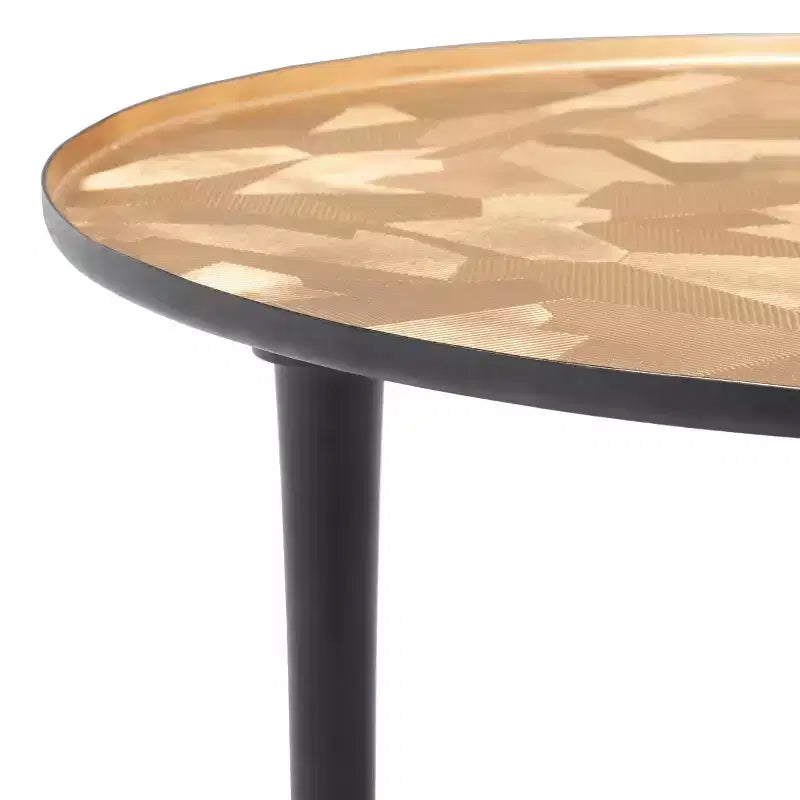 Mesa Auxiliar Ovalada Hera - FOX5521 - Taupe/Negro