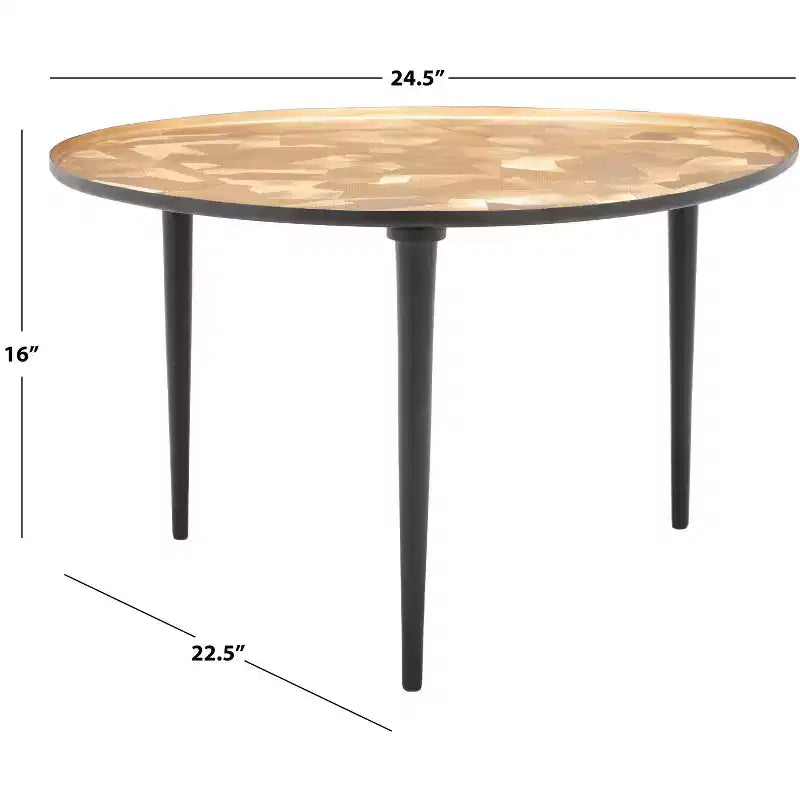 Mesa Auxiliar Ovalada Hera - FOX5521 - Taupe/Negro