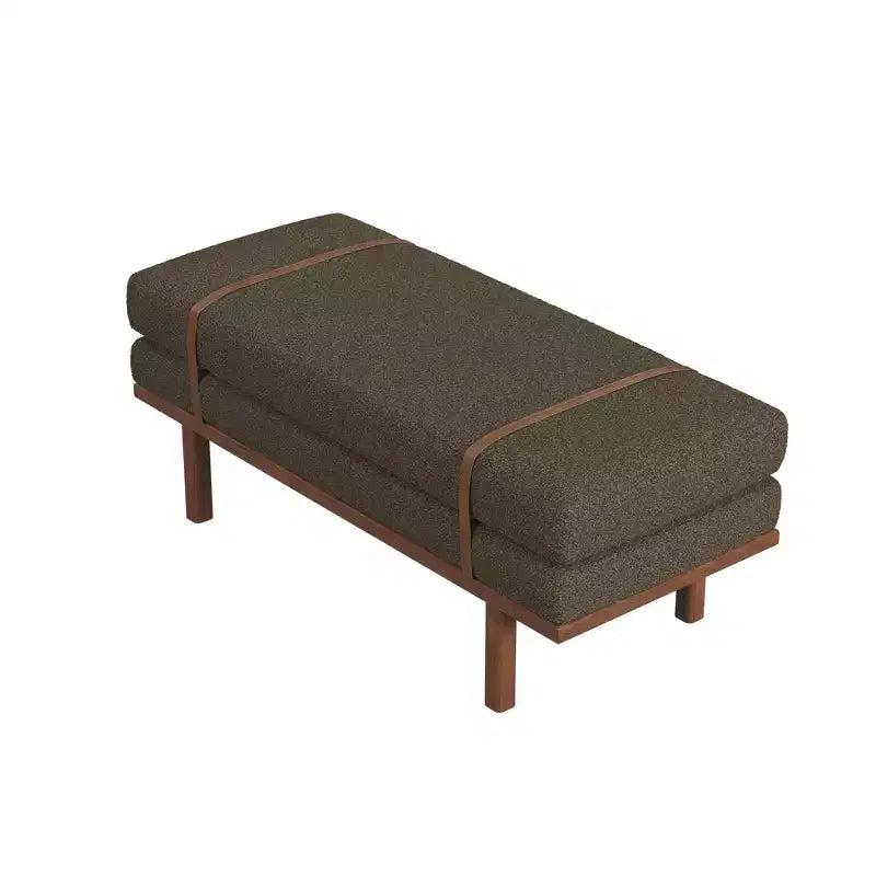 Banco tapizado de Bouclé