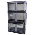 dbest products Quik Box Stackable Storage Bins With Doors Collapsible Organizer & Foldable Container 19 Gal - 3 Pack