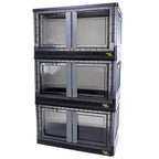 dbest products Quik Box Stackable Storage Bins With Doors Collapsible Organizer & Foldable Container 19 Gal - 3 Pack