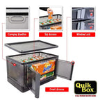 Cestas de almacenamiento apilables Quik Box con puertas, organizador plegable y contenedor plegable de 72 L - Paquete de 3