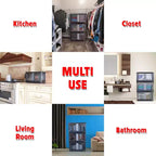 Cestas de almacenamiento apilables Quik Box con puertas, organizador plegable y contenedor plegable de 72 L - Paquete de 3