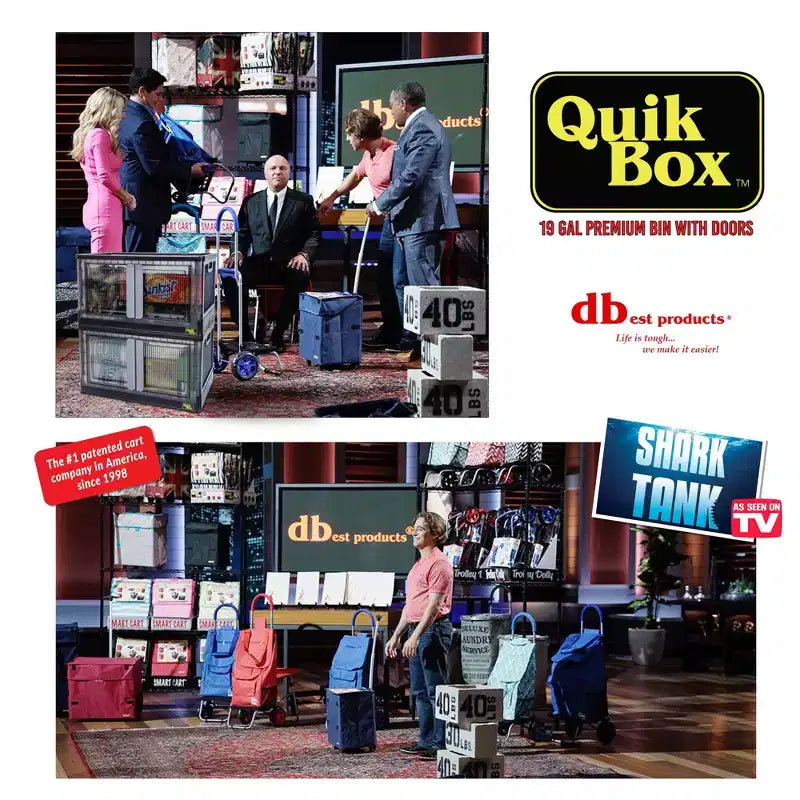 Cestas de almacenamiento apilables Quik Box con puertas, organizador plegable y contenedor plegable de 72 L - Paquete de 3