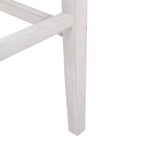 29 Taburete de bar con asiento tapizado tipo silla de montar, blanco antiguo/azul marino