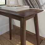 Mesa auxiliar rectangular de mediados de siglo moderna, mesa auxiliar de madera maciza para sala de estar