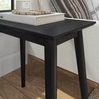 Mesa auxiliar rectangular de mediados de siglo moderna, mesa auxiliar de madera maciza para sala de estar