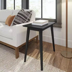 Mesa auxiliar rectangular de mediados de siglo moderna, mesa auxiliar de madera maciza para sala de estar