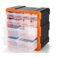 MPM 12 Drawer Plastic Parts Storage Cabinet Stackable Organizer Multiple Compartment Container For Hardware, Crafts, Bea
