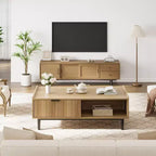 Mesa de Centro Mid Century Modern con Detalles Acanalados 108 cm (L) x 55 cm (An) x 40 cm (Al)