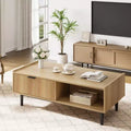 Mesa de Centro Mid Century Modern con Detalles Acanalados 108 cm (L) x 55 cm (An) x 40 cm (Al)