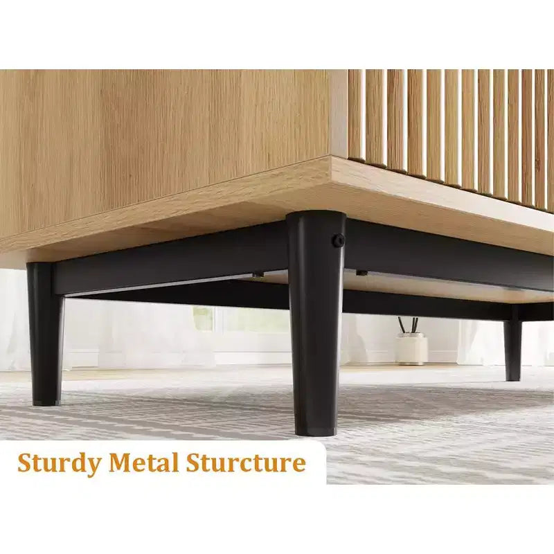 Mesa de Centro Mid Century Modern con Detalles Acanalados 108 cm (L) x 55 cm (An) x 40 cm (Al)