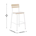 Taburetes de bar con estructura de metal y asientos y respaldos de madera maciza con acabado antiguo