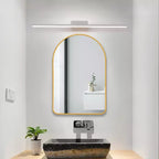 Espejo de baño moderno con marco de metal arqueado, espejo decorativo de pared