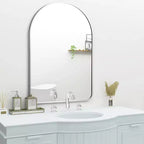 Espejo de baño moderno con marco de metal arqueado, espejo decorativo de pared