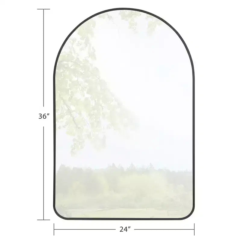 Espejo de baño moderno con marco de metal arqueado, espejo decorativo de pared