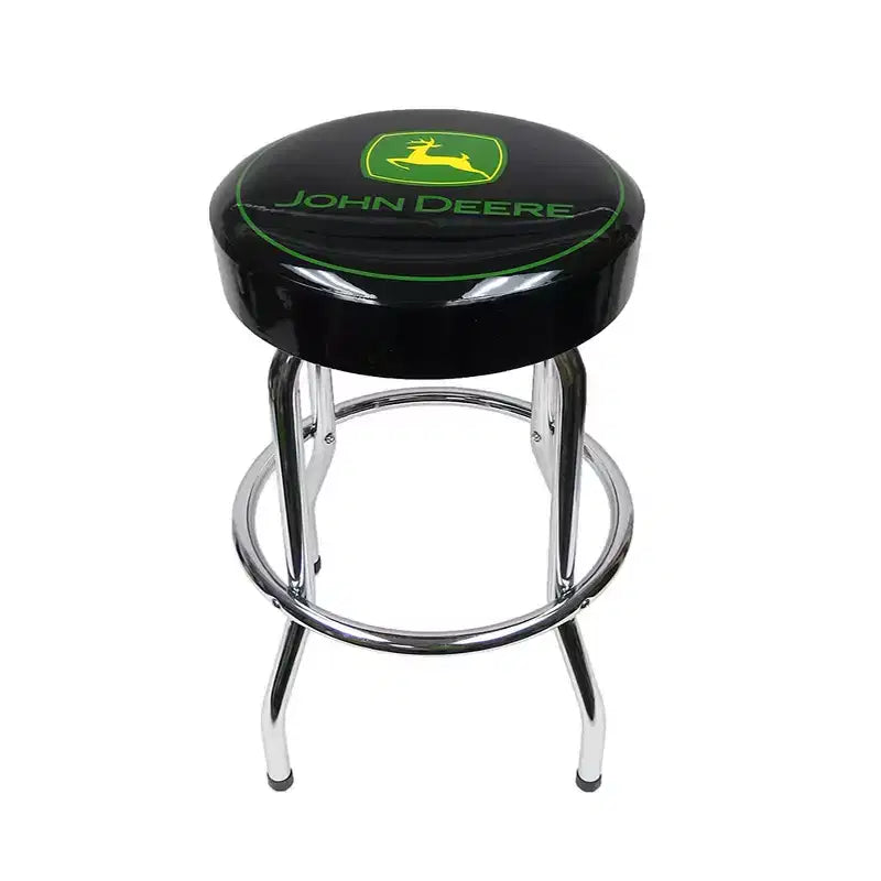 John Deere Black & Green Garage 29 Inch Stool with Chrome Plated Legs 004746R01