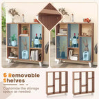 2 estanterías de 9 cubos con 6 estantes extraíbles y patas elevadas para salón, marrón/blanco