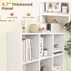 2 estanterías de 9 cubos con 6 estantes extraíbles y patas elevadas para salón, marrón/blanco