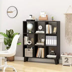 2 estanterías de 9 cubos con 6 estantes extraíbles y patas elevadas para salón, marrón/blanco