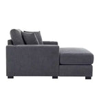Chaise longue extragrande de 55/43.5/39.7W, sofá cama con almohadas, estación de carga y portavasos