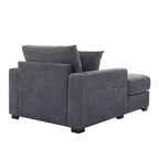Chaise longue extragrande de 55/43.5/39.7W, sofá cama con almohadas, estación de carga y portavasos