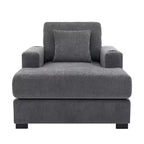 Chaise longue extragrande de 55/43.5/39.7W, sofá cama con almohadas, estación de carga y portavasos